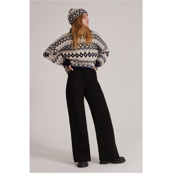 Favorite Daughter ‘Tis The Season Sweater &Hat Set, Blue/Grey Fair Isle Sz M NWT,New Products : American Fashion Style Bags On Sale